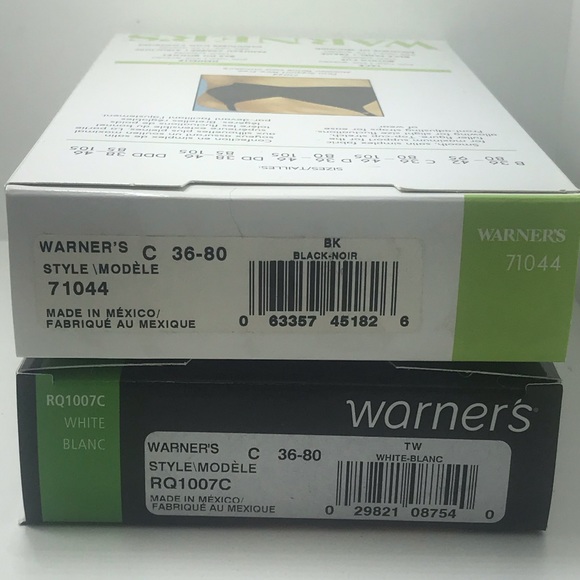 Warner’s BNIB 2 Bras (1 white 1 Black) 36 C= 2Bras - Picture 3 of 3